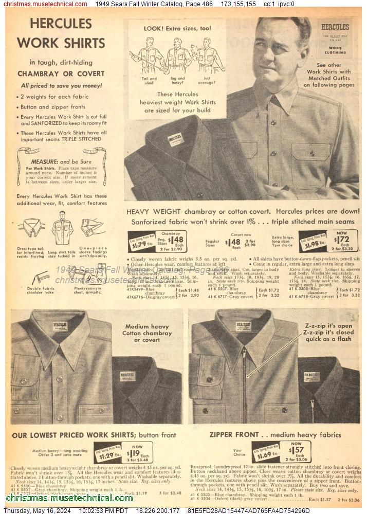 1949 Sears Fall Winter Catalog, Page 486