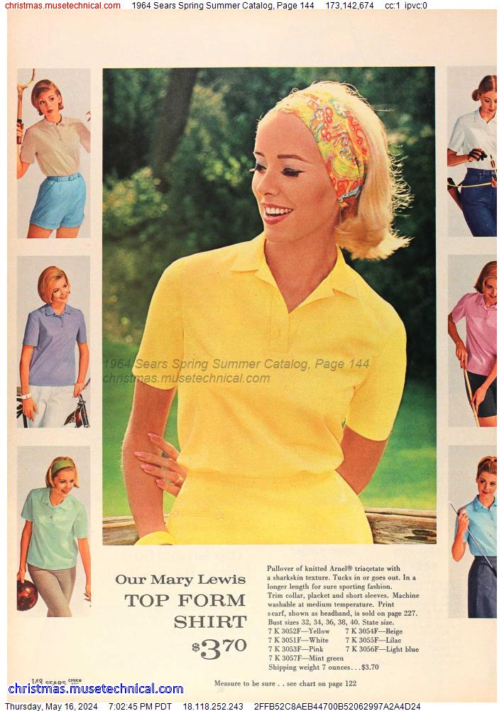 1964 Sears Spring Summer Catalog, Page 144