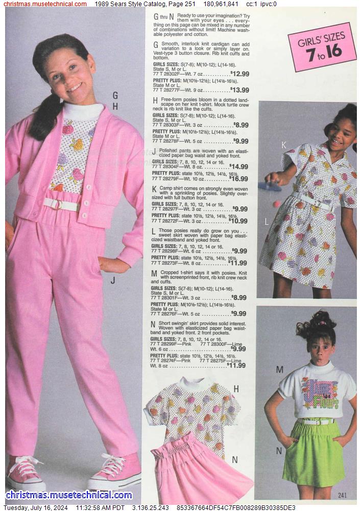 1989 Sears Style Catalog, Page 251