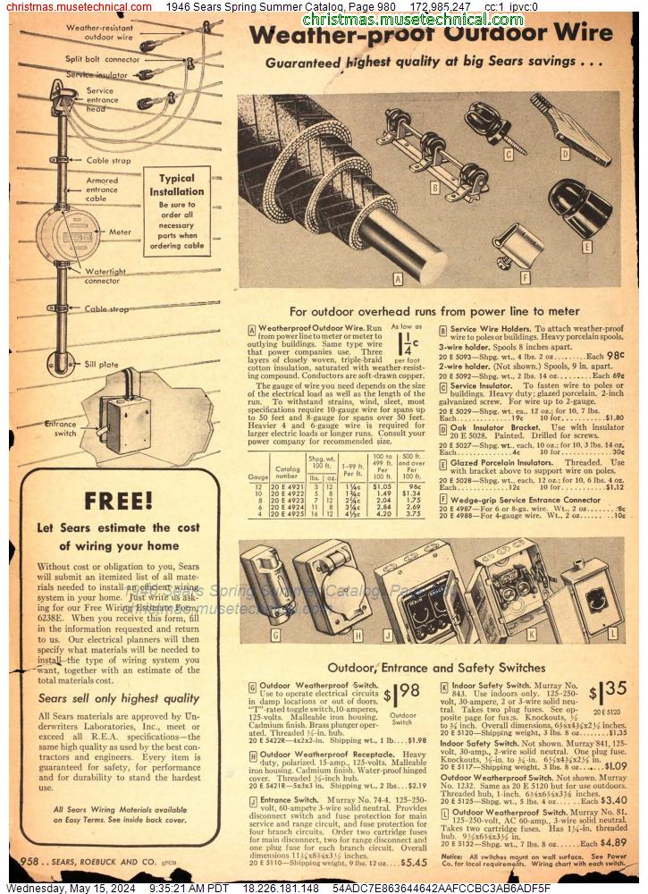 1946 Sears Spring Summer Catalog, Page 980