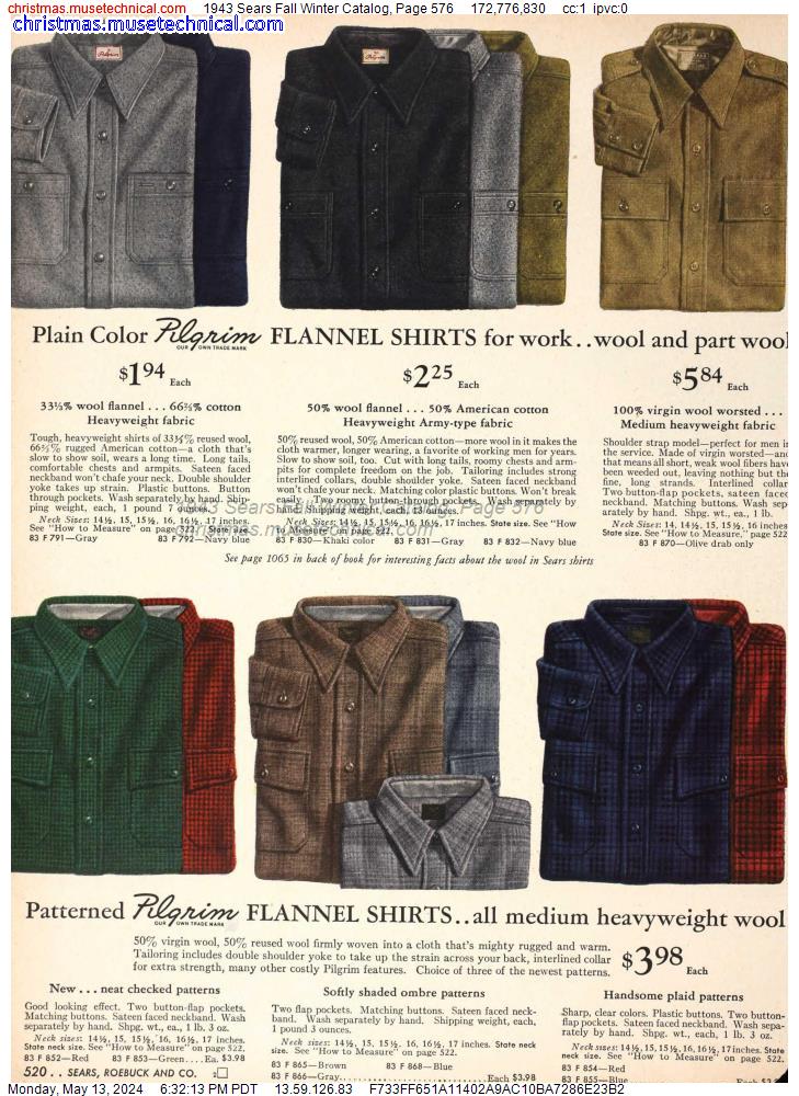 1943 Sears Fall Winter Catalog, Page 576