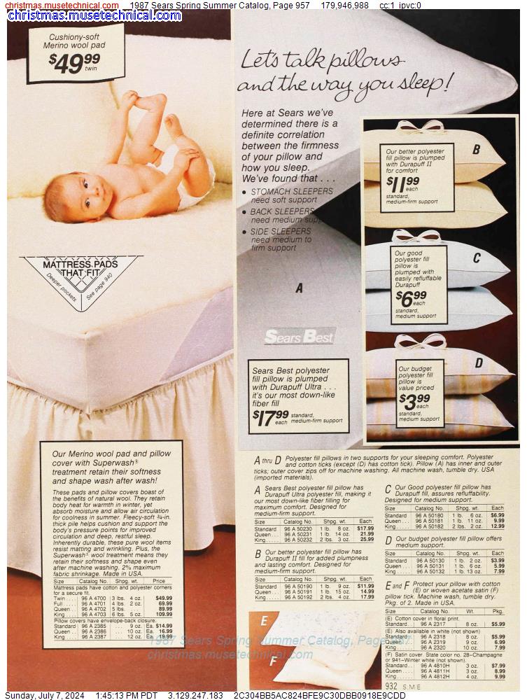 1987 Sears Spring Summer Catalog, Page 957