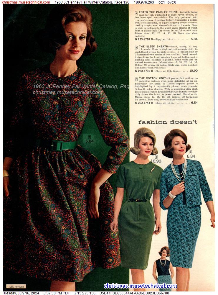 1963 JCPenney Fall Winter Catalog, Page 136