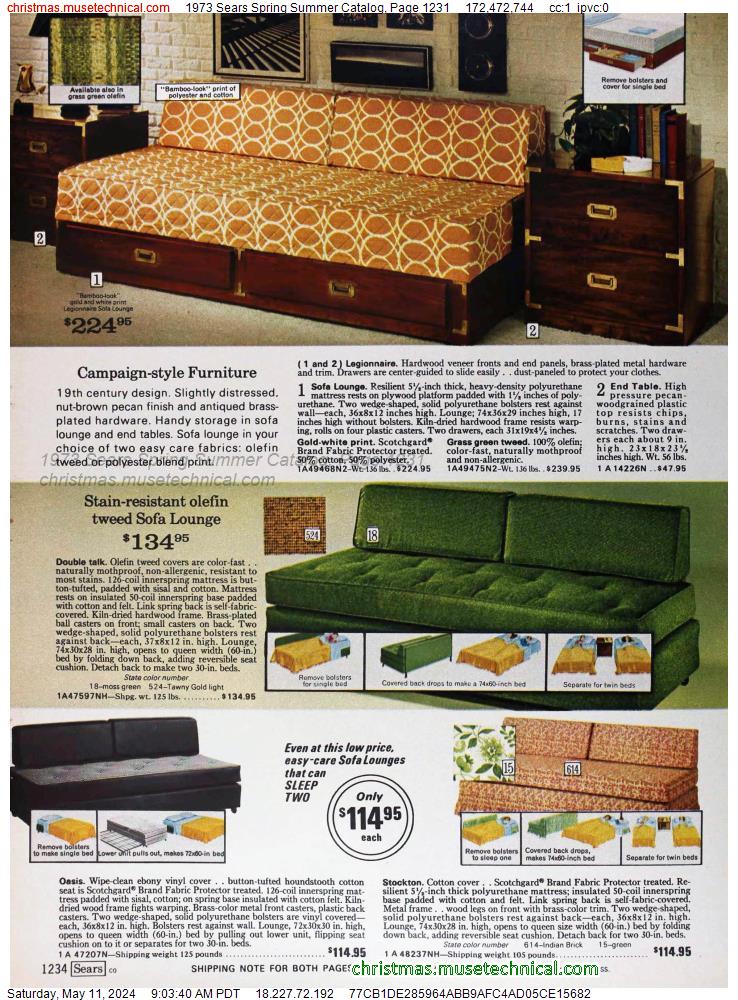 1973 Sears Spring Summer Catalog, Page 1231