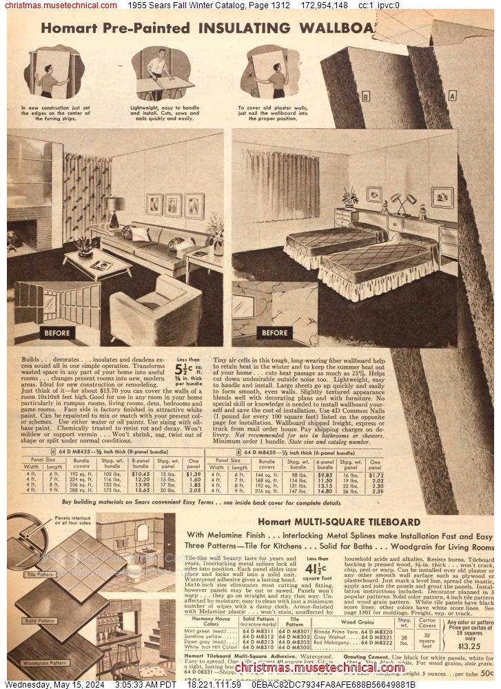 1955 Sears Fall Winter Catalog, Page 1312