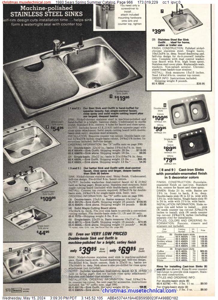 1980 Sears Spring Summer Catalog, Page 966