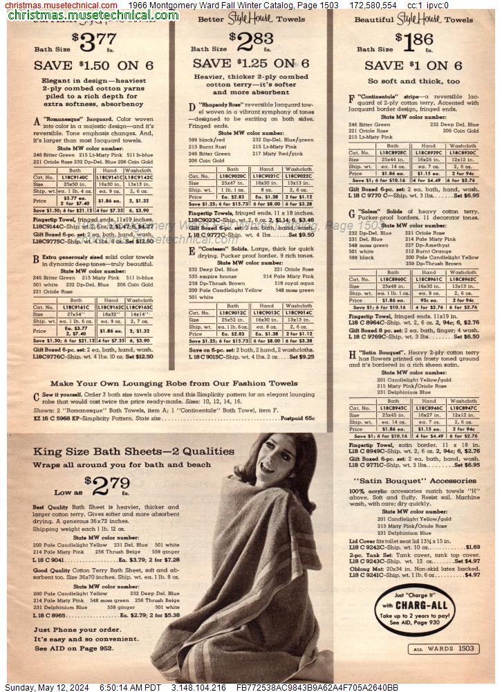 1966 Montgomery Ward Fall Winter Catalog, Page 1503