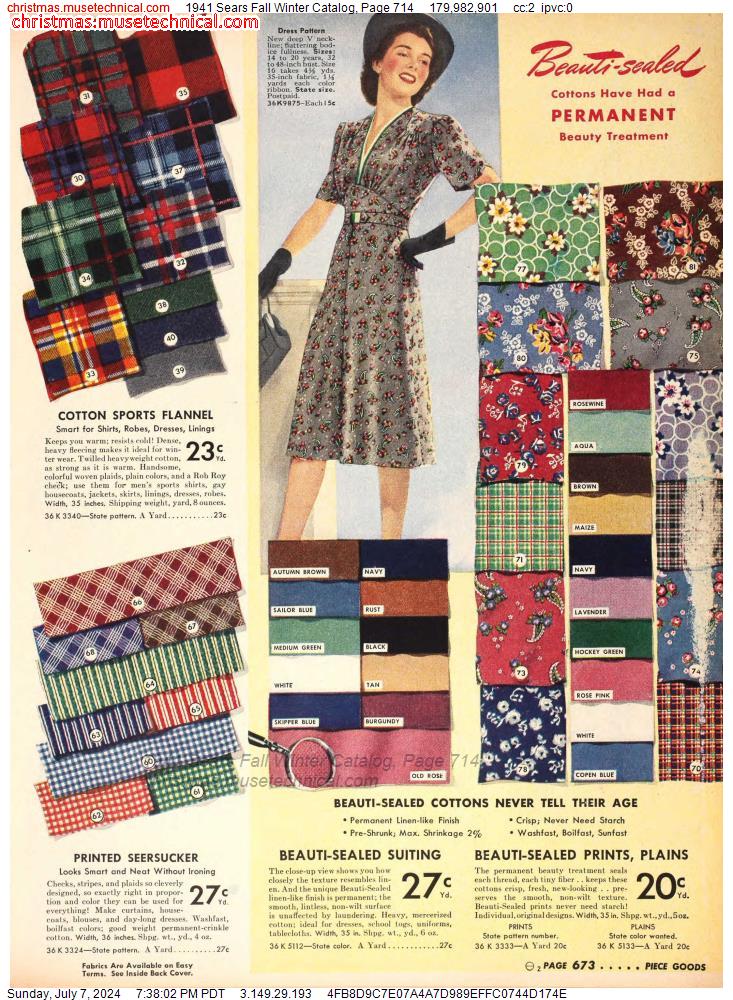 1941 Sears Fall Winter Catalog, Page 714