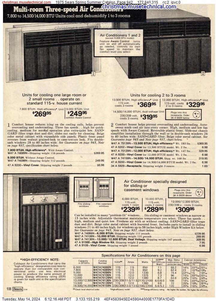 1975 Sears Spring Summer Catalog, Page 942