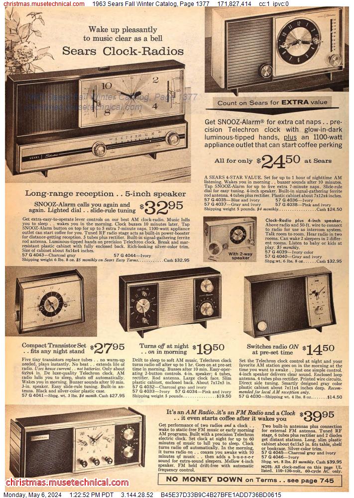 1963 Sears Fall Winter Catalog, Page 1377