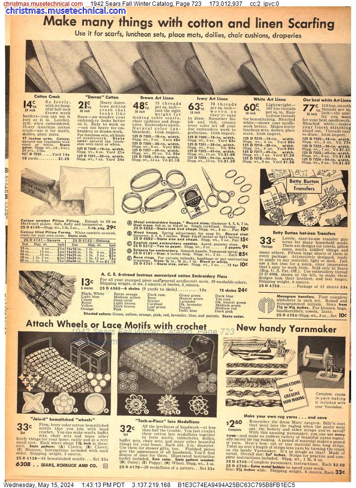 1942 Sears Fall Winter Catalog, Page 723