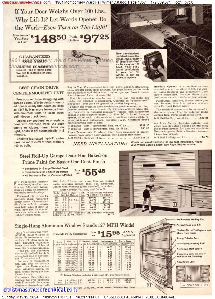1964 Montgomery Ward Fall Winter Catalog, Page 1357