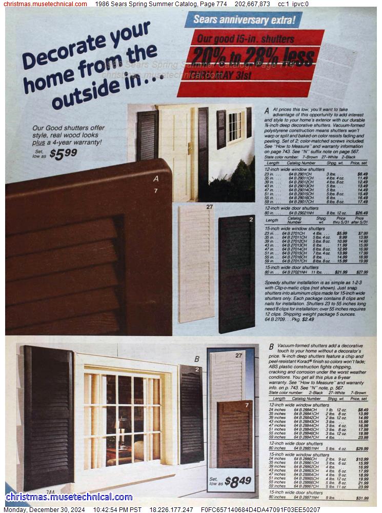 1986 Sears Spring Summer Catalog, Page 774