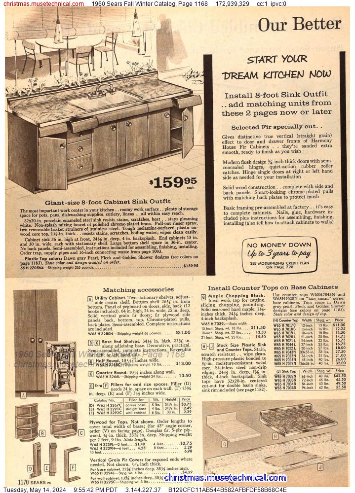 1960 Sears Fall Winter Catalog, Page 1168