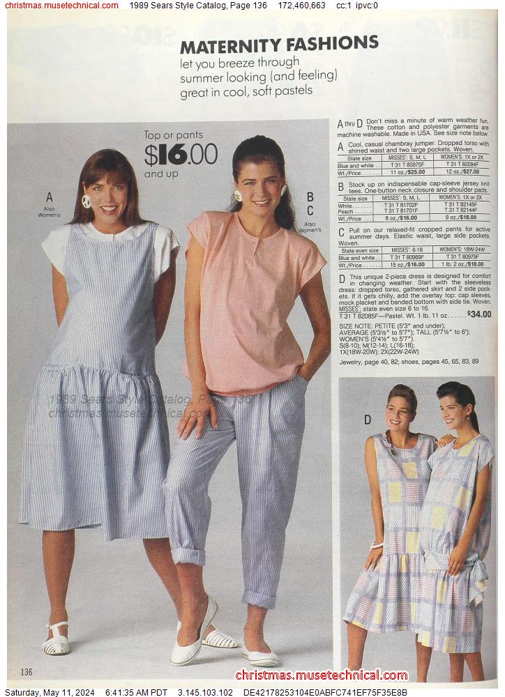 1989 Sears Style Catalog, Page 136