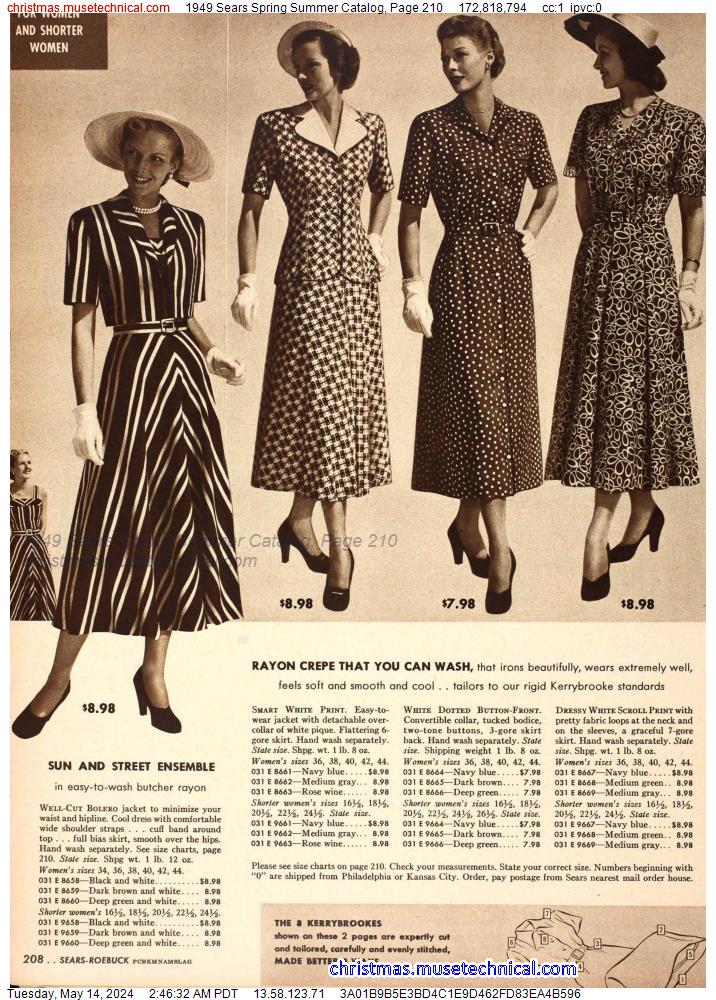 1949 Sears Spring Summer Catalog, Page 210