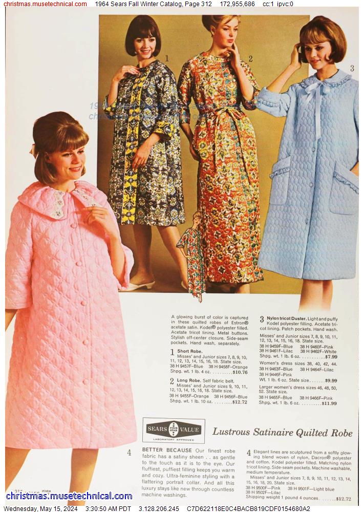 1964 Sears Fall Winter Catalog, Page 312