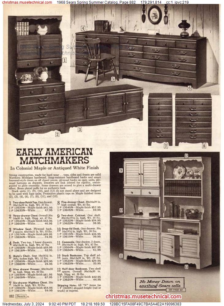 1968 Sears Spring Summer Catalog, Page 882