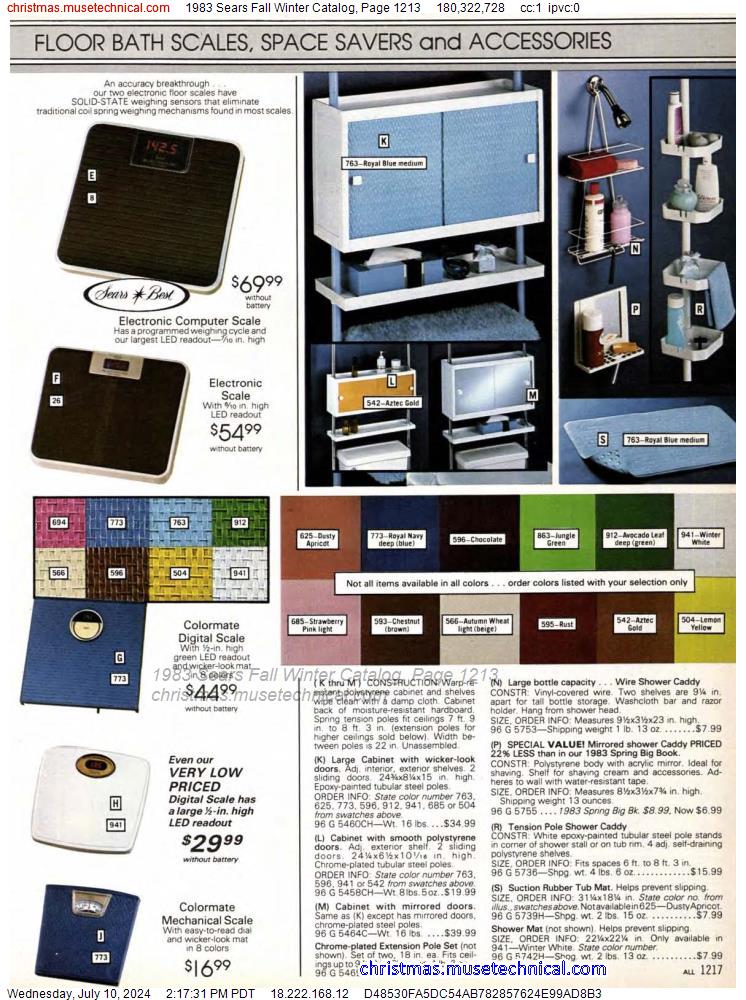 1983 Sears Fall Winter Catalog, Page 1213