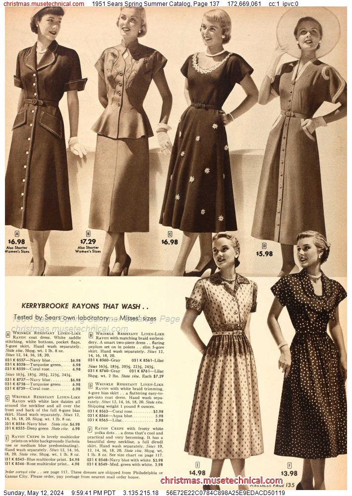 1951 Sears Spring Summer Catalog, Page 137