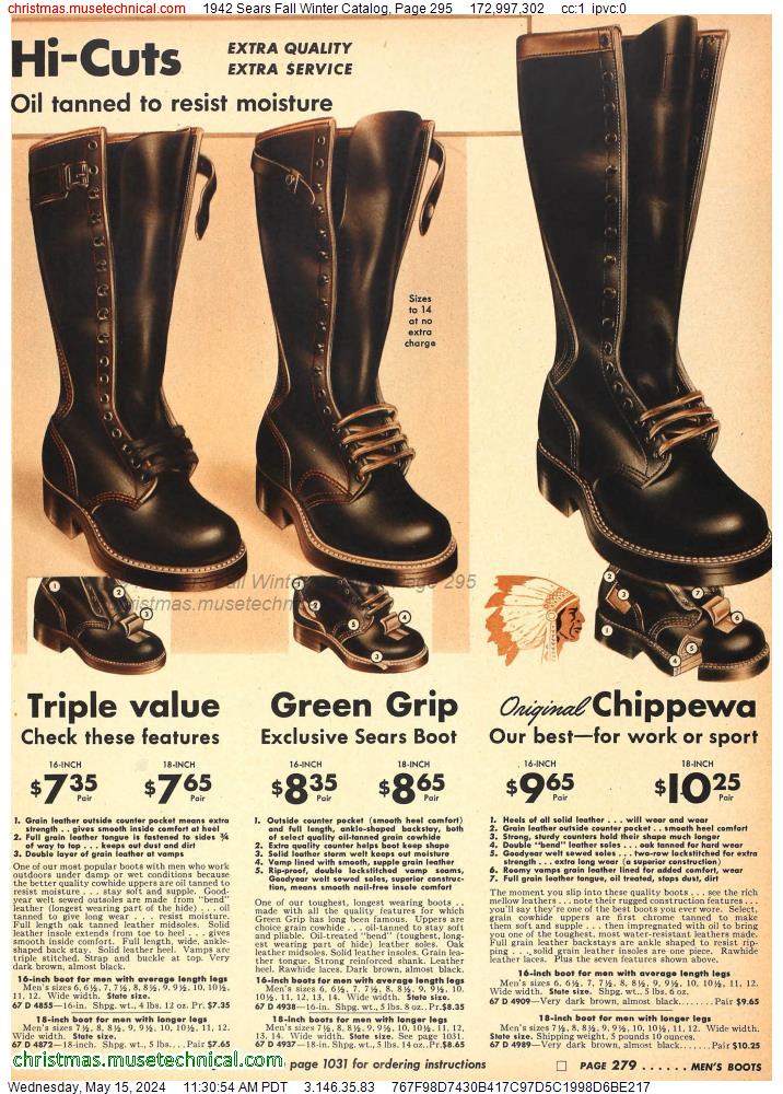 1942 Sears Fall Winter Catalog, Page 295
