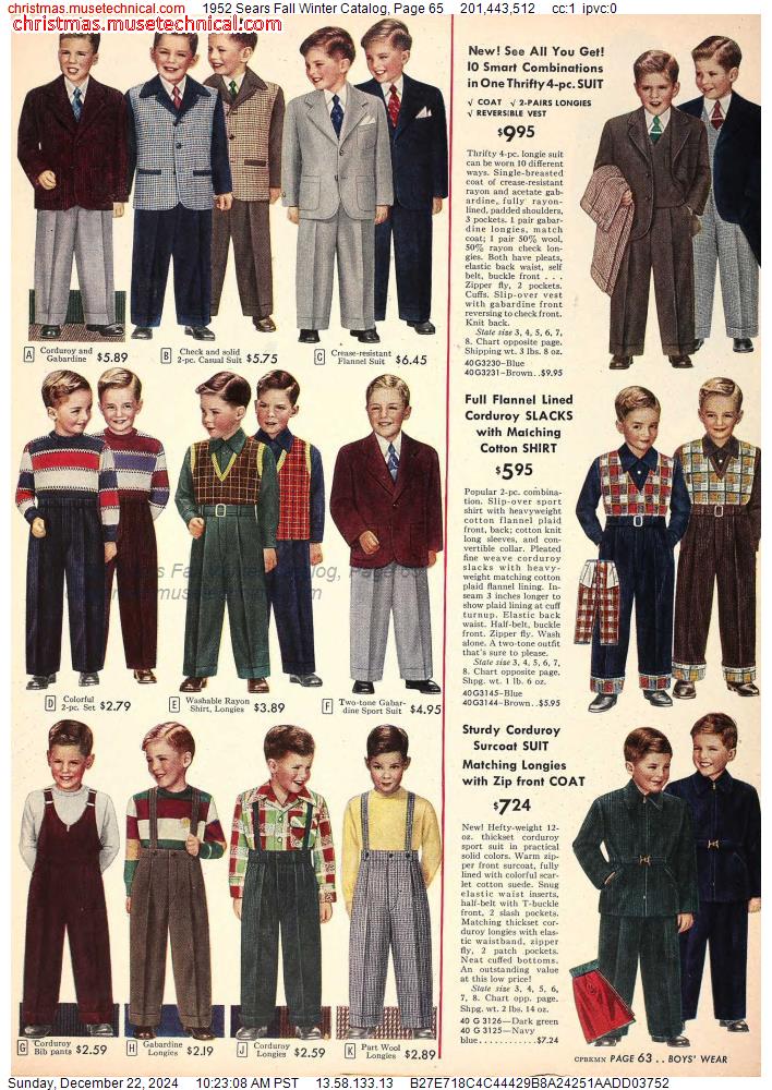 1952 Sears Fall Winter Catalog, Page 65