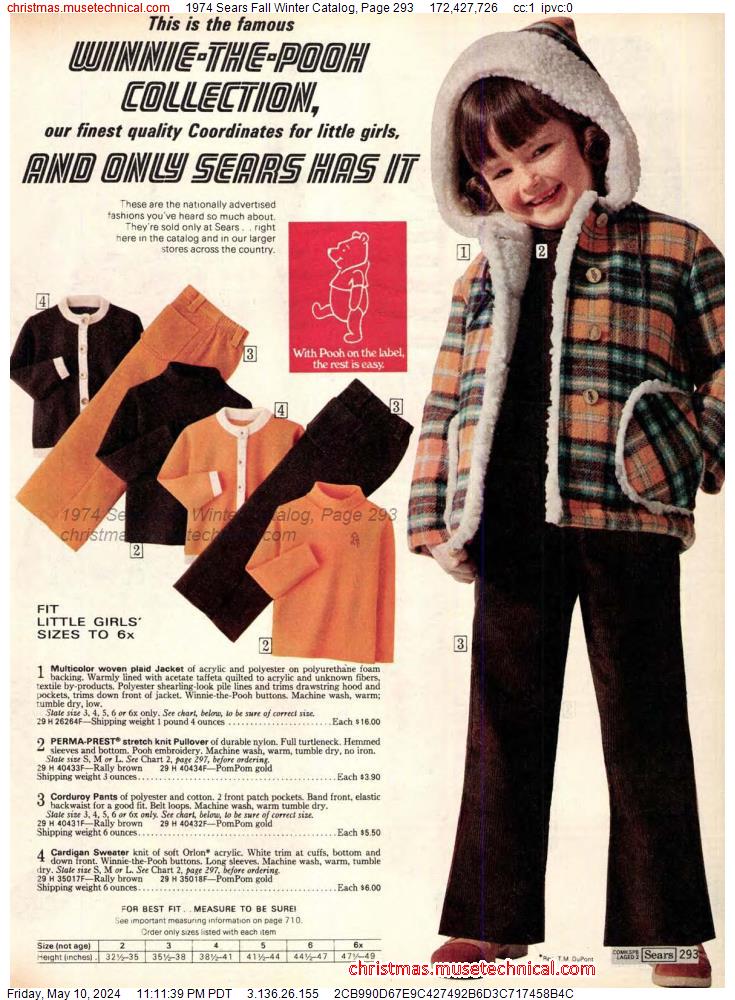 1974 Sears Fall Winter Catalog, Page 293