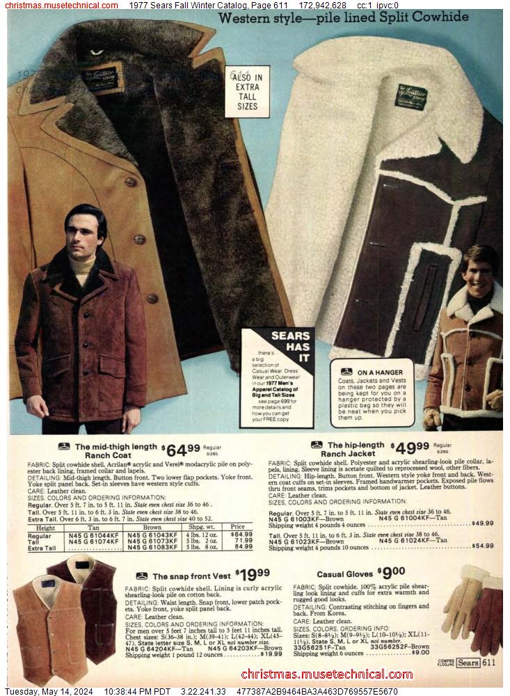 1977 Sears Fall Winter Catalog, Page 611