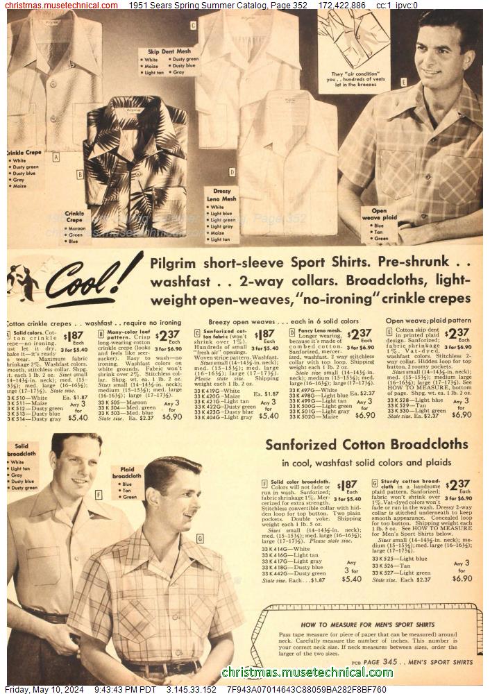 1951 Sears Spring Summer Catalog, Page 352