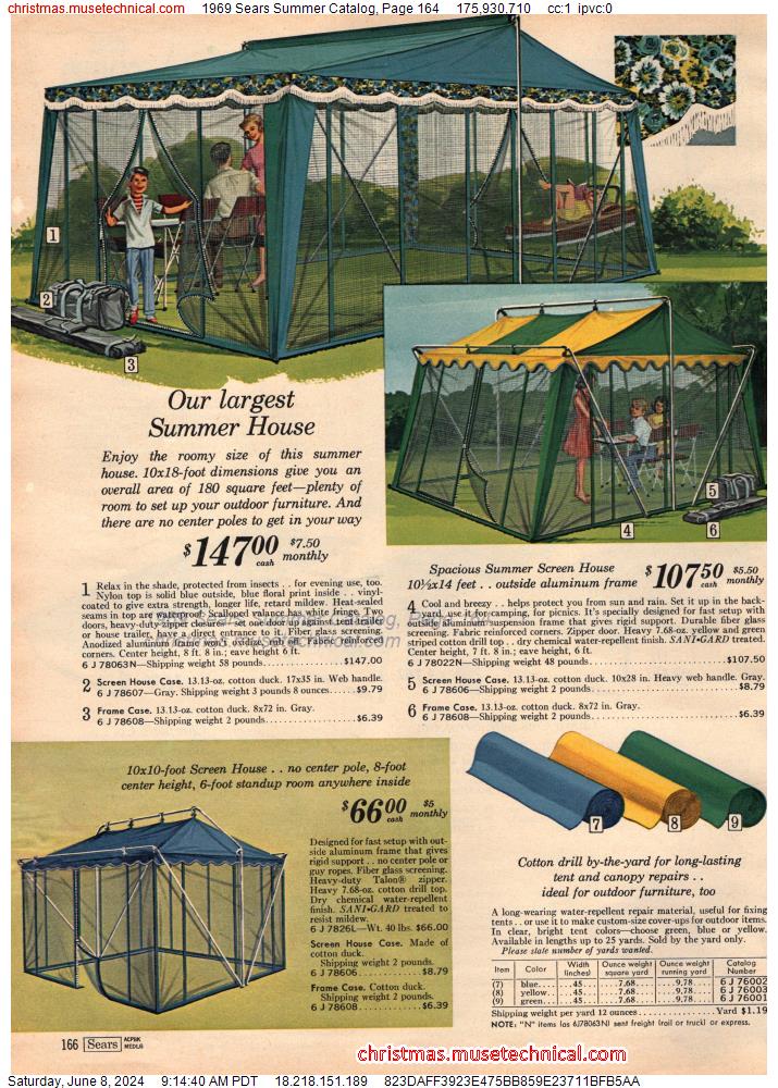 1969 Sears Summer Catalog, Page 164