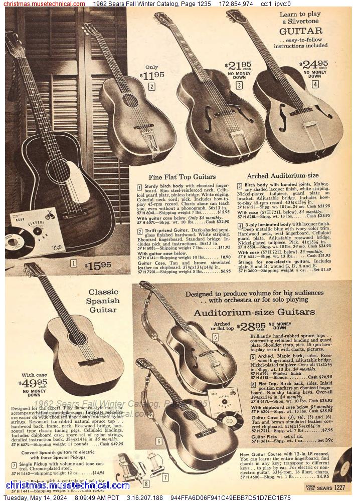 1962 Sears Fall Winter Catalog, Page 1235