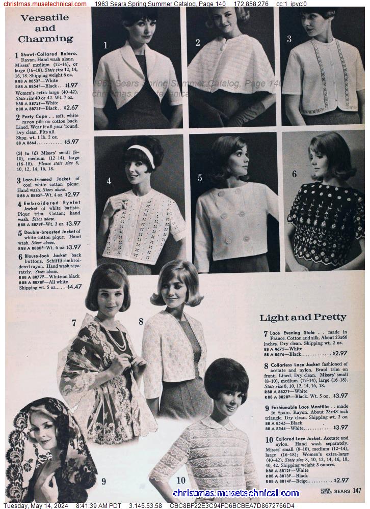 1963 Sears Spring Summer Catalog, Page 140