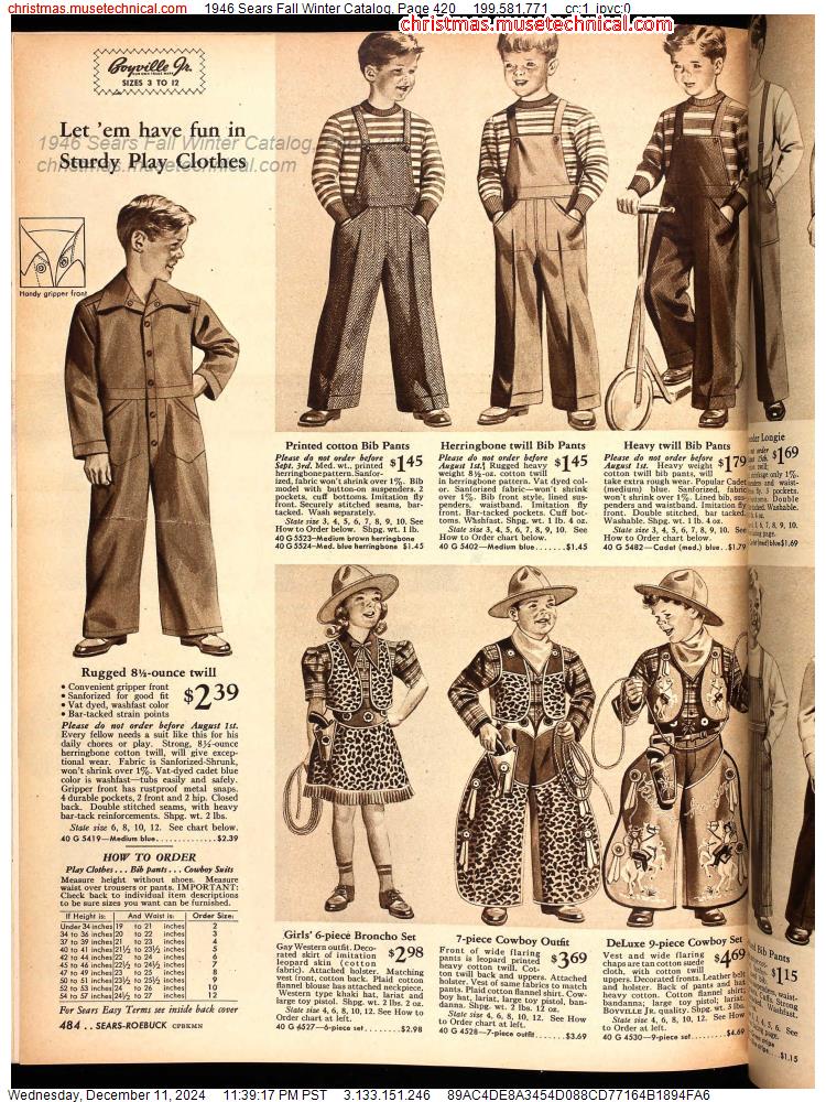 1946 Sears Fall Winter Catalog, Page 420