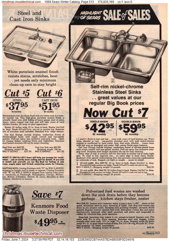 1969 Sears Winter Catalog, Page 313