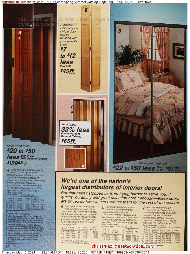 1987 Sears Spring Summer Catalog, Page 899
