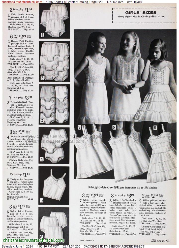 1966 Sears Fall Winter Catalog, Page 223