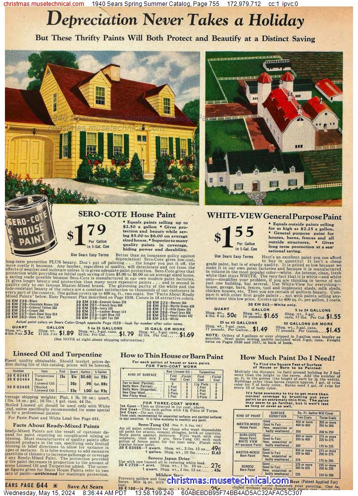 1940 Sears Spring Summer Catalog, Page 755