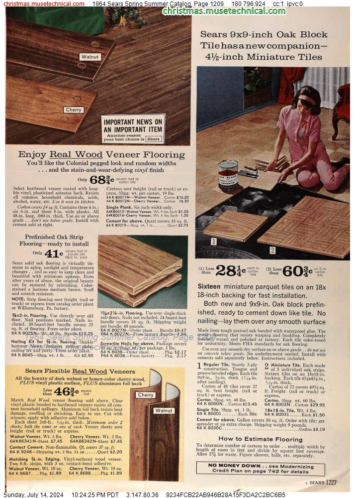 1964 Sears Spring Summer Catalog, Page 1209