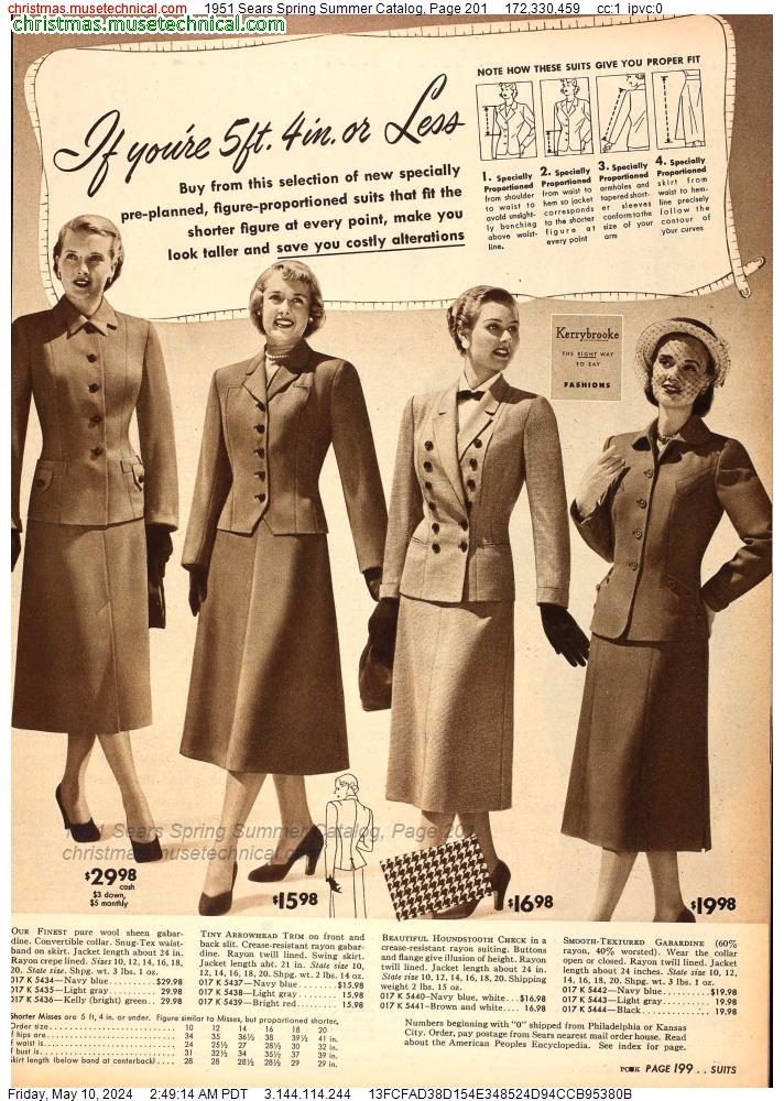 1951 Sears Spring Summer Catalog, Page 201