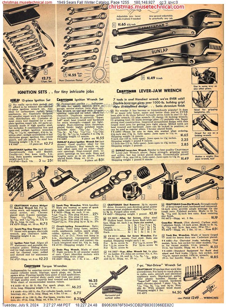 1949 Sears Fall Winter Catalog, Page 1255