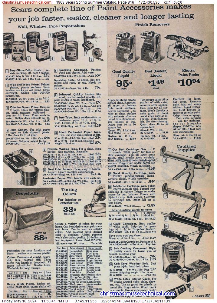1963 Sears Spring Summer Catalog, Page 816