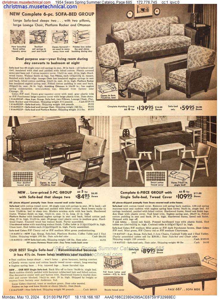 1954 Sears Spring Summer Catalog, Page 685