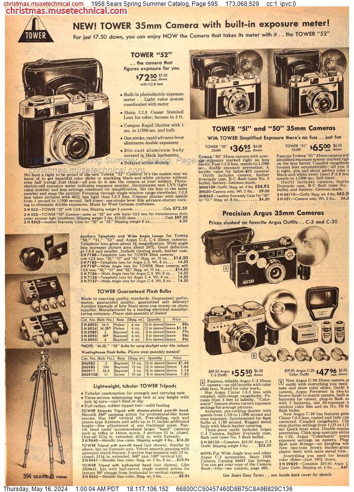 1958 Sears Spring Summer Catalog, Page 595