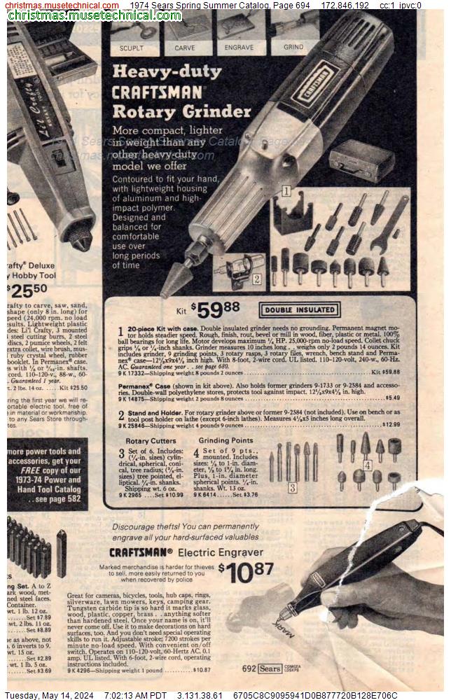 1974 Sears Spring Summer Catalog, Page 694