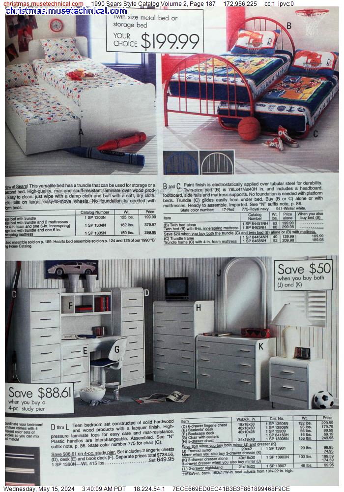 1990 Sears Style Catalog Volume 2, Page 187