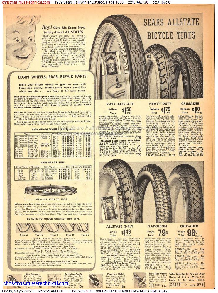 1939 Sears Fall Winter Catalog, Page 1050