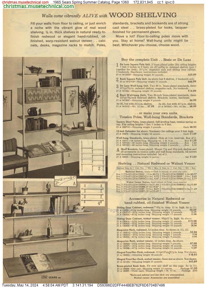 1965 Sears Spring Summer Catalog, Page 1360