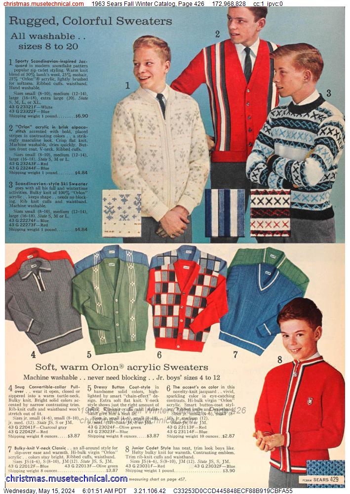 1963 Sears Fall Winter Catalog, Page 426