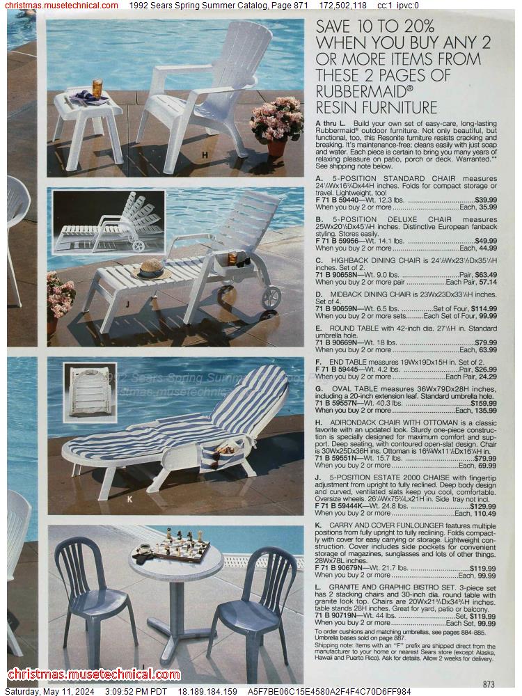 1992 Sears Spring Summer Catalog, Page 871
