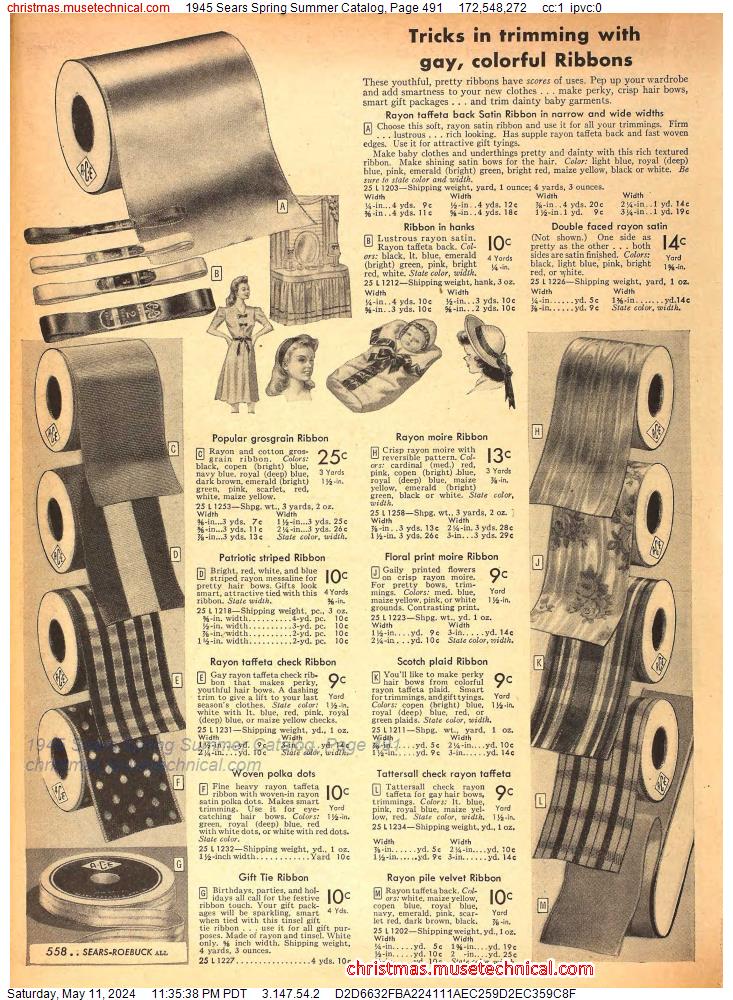 1945 Sears Spring Summer Catalog, Page 491